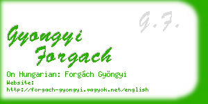 gyongyi forgach business card
