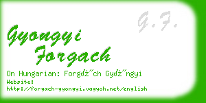 gyongyi forgach business card